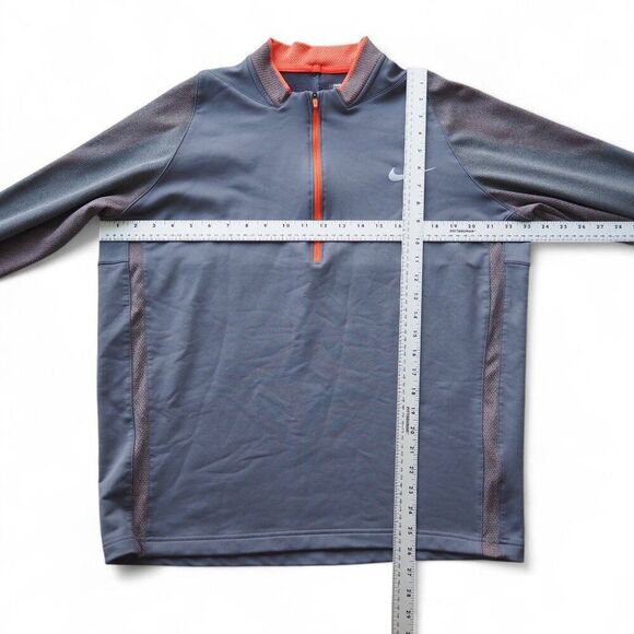 Nike Golf Tour Performance Dri-Fit 1/4 Pullover Grey / Orange 687006-021 Men's L - Picture 7 of 10